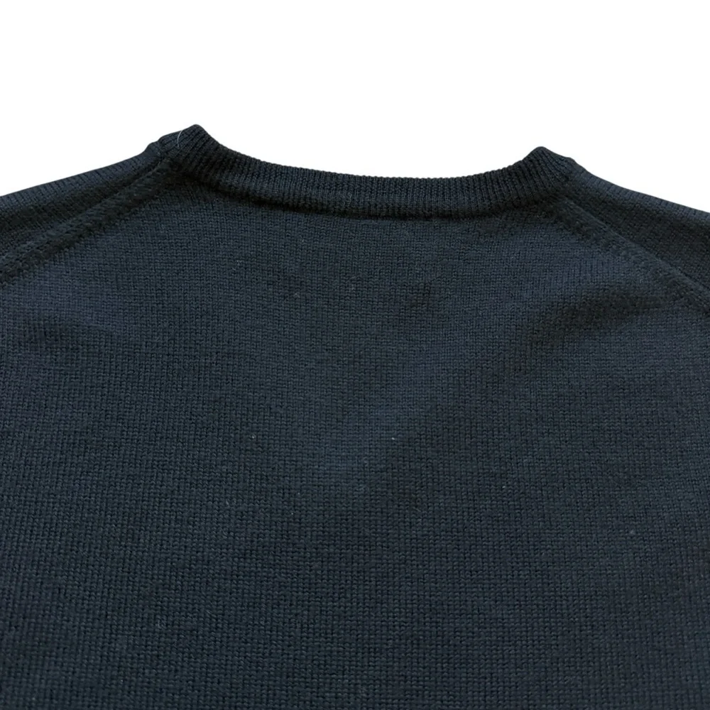 Jacob Miller Merino Wool Sweater Mens M Black V Neck Extra Fine Wool Classic